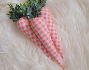 Zanahorias de Pascua de tela, decoración de la granja, decoración de Pascua, decoración de primavera, relleno de florero, zanahorias
