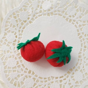 Felt cherry tomatoes , Felt tomatoes , Felt food, Felt pretend play toy, Felt vegetables, toddler toy