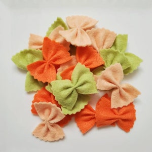 Felt bow tie pasta , felt pasta , felt food, felt dinner set