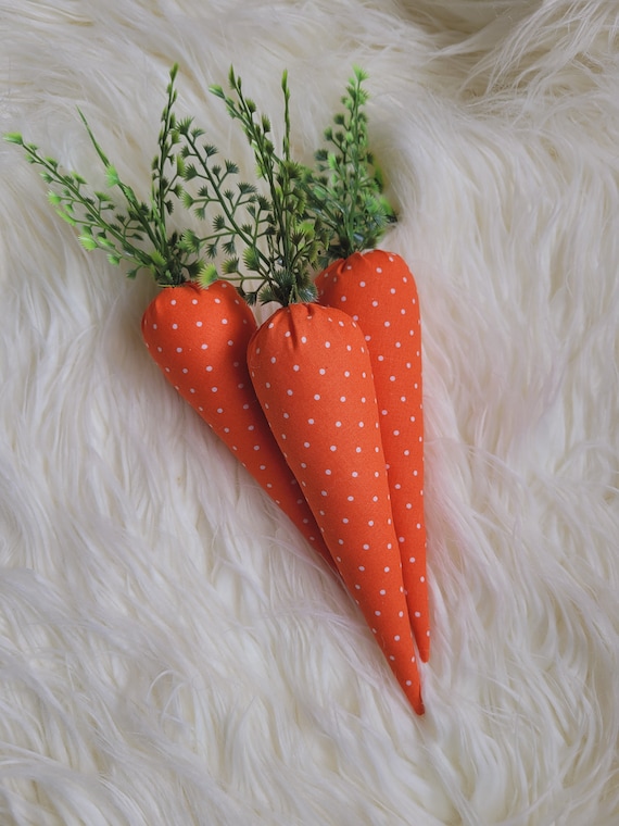Decorazioni pasquali a di carota, set di 4 giocattoli rustici farciti a
