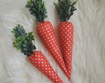 Zanahorias de Pascua de tela, decoración de la granja, decoración de Pascua, decoración de primavera, relleno de florero, zanahorias