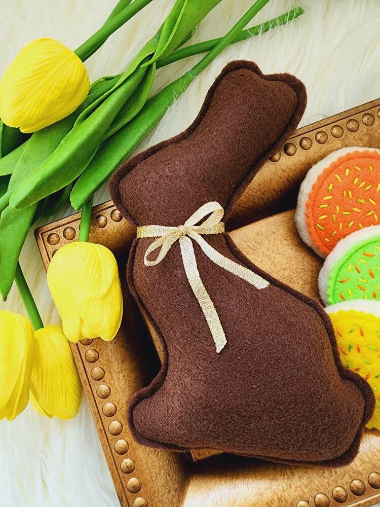 Felt Easter Chocolate Bunny , Felt Food , Easter Decor - Etsy