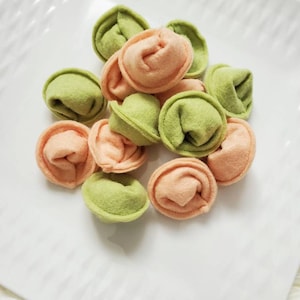 Felt tortellini,  felt pasta , felt food, felt dinner set, pretend play food