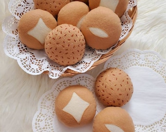 Felt buns, felt bread , felt food, pretend bakery