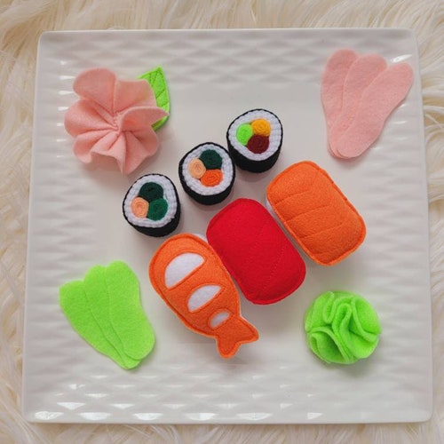 Felt Sushi Set Pretend Play Food Play Food Kids Toy Etsy