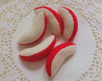 Felt apple slices, Felt food , Felt Fruits , felt desert