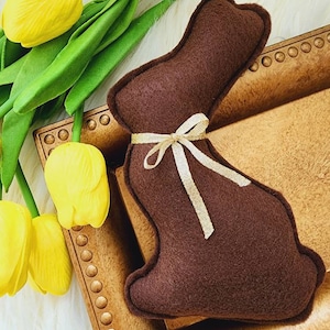 Felt Easter chocolate bunny , Felt food , Easter decor