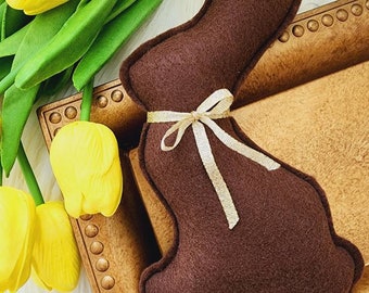 Felt Easter chocolate bunny , Felt food , Easter decor