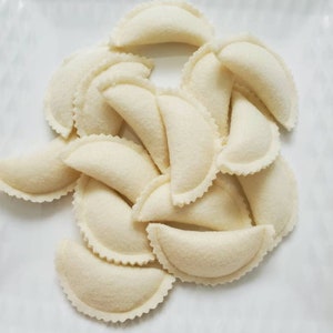 Felt pierogi,  felt pasta , felt food, felt dinner set