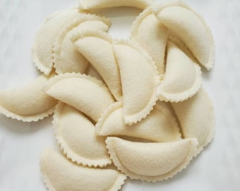 Felt pierogi,  felt pasta , felt food, felt dinner set