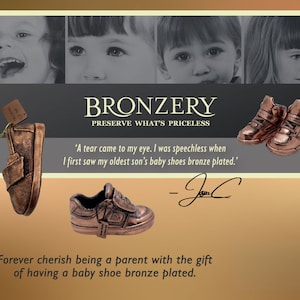 Personal Baby Shoe Bronze Plated Digital Gift Certificate, gift Baby shoes, Baby shower, gifts for parents, bronze, baby keep sakes image 1