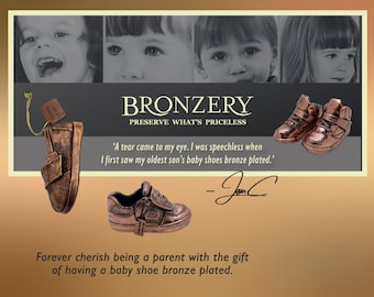 Personal Baby Shoe Bronze Plated Digital Gift Certificate, gift Baby shoes, Baby shower, gifts for parents, bronze, baby keep sakes