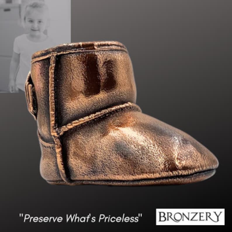 Personal Baby Shoe Bronze Plated Digital Gift Certificate, Gift Baby