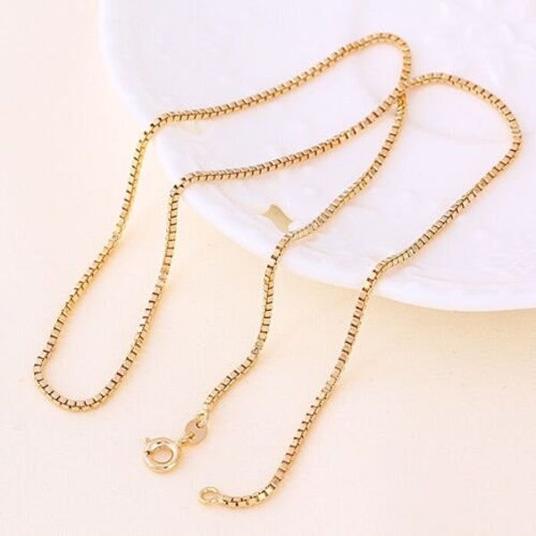 18ct 18K Yellow Gold plated Men Ladies 18" ,24" Necklace Chain width=2mm , Lovely Gift , Uk seller