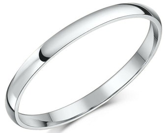 His And Her 18ct 18k  White Gold plated Men Women  Wedding band Engagement Ring .UK SELLER, Width=3mm, All Sizes brilliant Gift