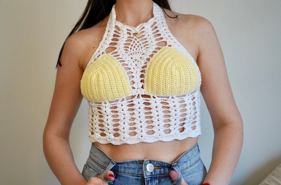 yellow halter top