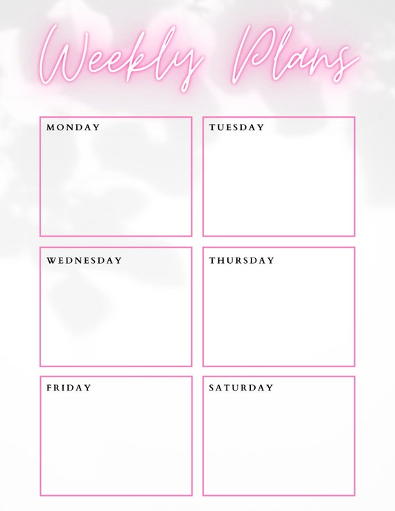 Weekly Planner Printable Simple & Cute Instant Download | Etsy