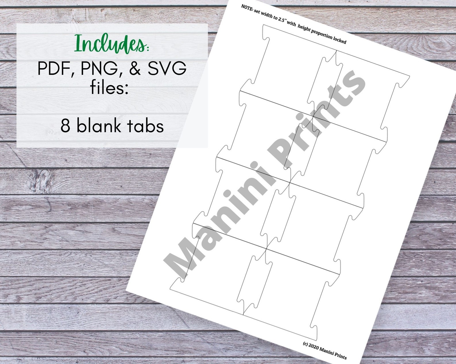 Printable Blank Hanging File Tabs PDF SVG and PNG Files for | Etsy
