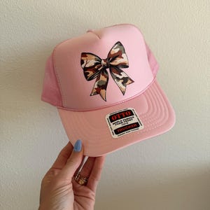 Camo Bow Trucker Hat | Coquette Bow Hat