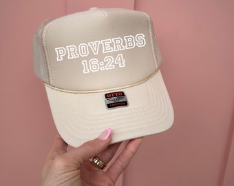 Bible Verse Trucker Hat | Proverbs 16:24 | Kind Words Are Like Honey