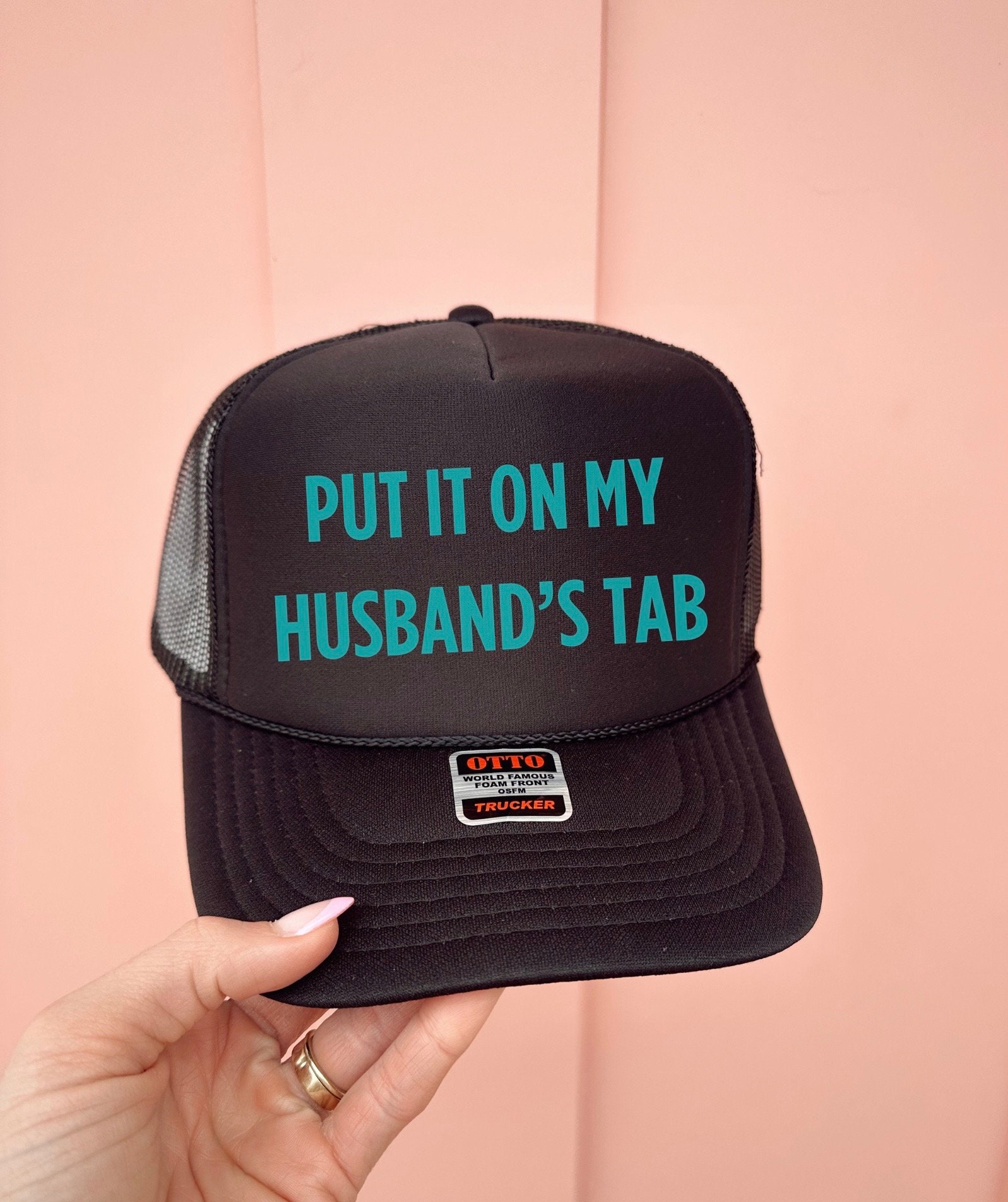 Put It on My Husbands Tab Trucker Hat | Foam Mesh Ball Cap - Etsy