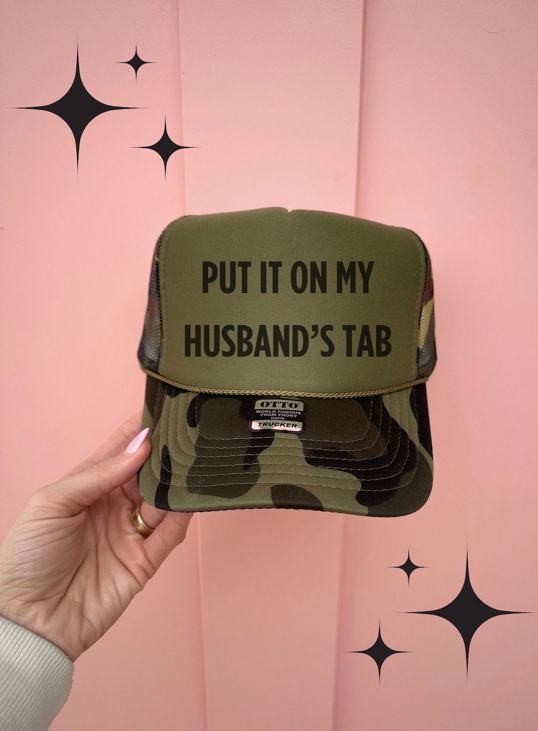Put It on My Husbands Tab Trucker Hat | Foam Mesh Ball Cap - Etsy