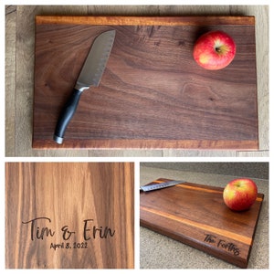 Personalized Walnut Charcuterie Board With Paduak Accent Edges