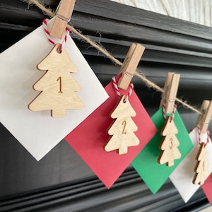 Christmas Countdown or Advent Tree Tags Set of 25