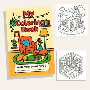 Printable Coloring Book | 40 Pages to Download | Easy Coloring for Kids | PDF File