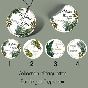 24 Tropical Foliage Labels - Personalized for Wedding, Birthday, Party