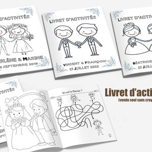 Lot de Livrets d'activités personnalisés enfants pour mariage