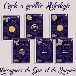 carte à gratter signe astrologique ticket a gratter pour annonce grossesse, papa, papi et mamie, texte de votre choix image 2