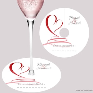 lot Marque verres,Marque places pied de verre pour Mariage, EVJF, Baptême, Anniversaire