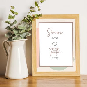 Poster zur Schwangerschaftsanzeige für eine zukünftige Tante - Einzigartiges und bewegendes personalisiertes Poster, Geschenk für die Tante