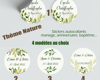 Personalized self-adhesive labels wedding, birthday, baptism stickers