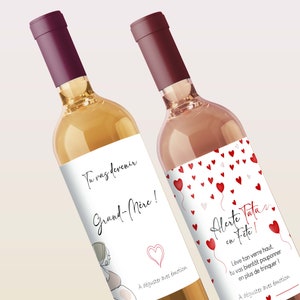 Etiquette bouteille vin ou champagne personnalisable pour annonce de  grossesse - Lachouettemauve