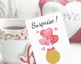 Surprise Surprise Balloons scratch card for with customizable text