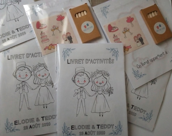 Kit da colorare per bambini per matrimonio: libretto di giochi e