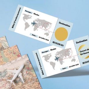 Personalized Scratch Boarding Ticket – Surprise Travel, Concert or Weekend Announcement