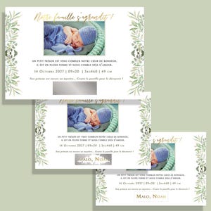 Faire-part de naissance à gratter – Prénom de bébé à découvrir !