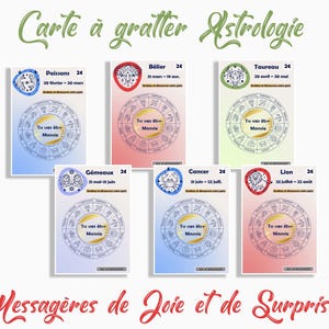 Astrological Scratch Card – Surprise Announcement – 12 Zodiac Signs – pregnancy announcement, marriage, godfather, godmother, witness…