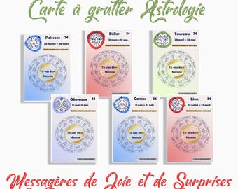 Astrological Scratch Card – Surprise Announcement – 12 Zodiac Signs – pregnancy announcement, marriage, godfather, godmother, witness…