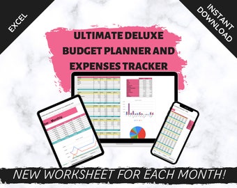 Budget Planner and Expenses Tracker Excel Worksheet | UK Finance | Money Management Spreadsheet