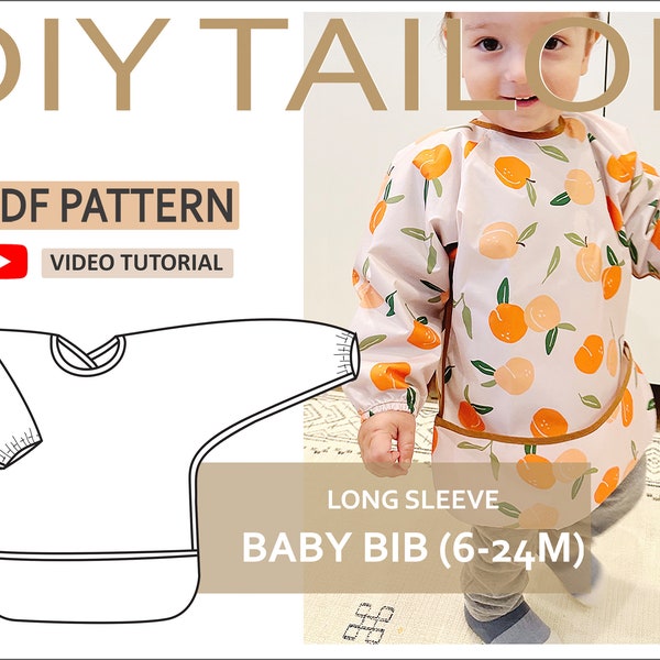 Full Coverage Baby Bib With Long Sleeves PDF Pattern