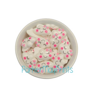 Cloud Cabochon | Resin Flatback | Kawaii | Cloud Accessories | Hair Bow Charm | Scrapbooking | Embellishment | Crafts | Happy Cloud | Clouds