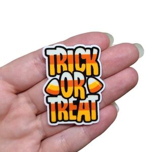 Trick or Treat Planar Resin | Halloween Resin Flatback |  Hair Bow Charm | Scrapbooking | Embellishment | Trick or Treat Cabochon |Halloween
