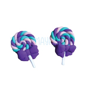 Lollipop | Purple Candy Resin Flatback | Polymer Clay | Kawaii Deco | Resin Flatback | Hair Bow Charm | Scrapbook | Embellishment | Crafts