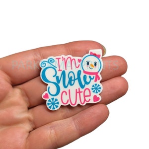I'm Snow Cute Planar Resin | Christmas Cabochon | Flatback | Hair Bow Charm | Scrapbooking | Embellishment | Snowman Cabochon