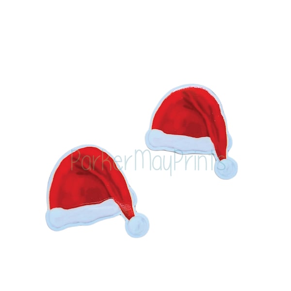 Santa Hat Planar Resin | Christmas Cabochon | Flatback | Hair Bow Charm | Scrapbooking | Embellishment | Santa Cabochon | Christmas Hat