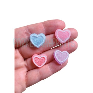 Valentine&#39;s Candy Resin Heart Cabochon | Colorful Heart Resin Flatback | Cabochon | Craft | Scrapbooking | Hair Bow Embellishments DIY